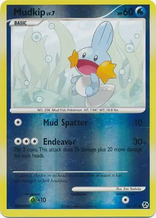 Mudkip Reverse Holo Pokemon card from Great Encounters