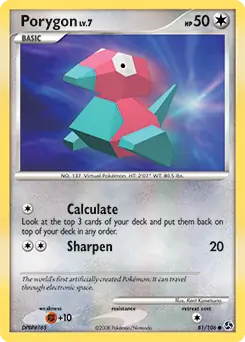 Porygon Pokemon card from Great Encounters