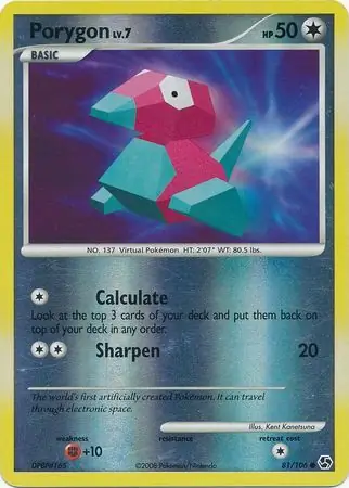 Porygon Reverse Holo Pokemon card from Great Encounters