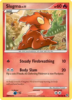 Slugma Pokemon card from Great Encounters