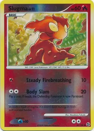 Slugma Reverse Holo Pokemon card from Great Encounters