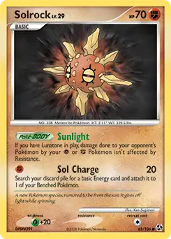Solrock Pokemon card from Great Encounters