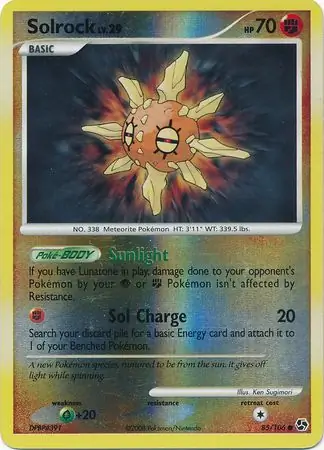 Solrock Reverse Holo Pokemon card from Great Encounters