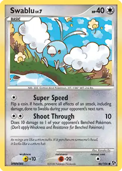 Swablu Pokemon card from Great Encounters