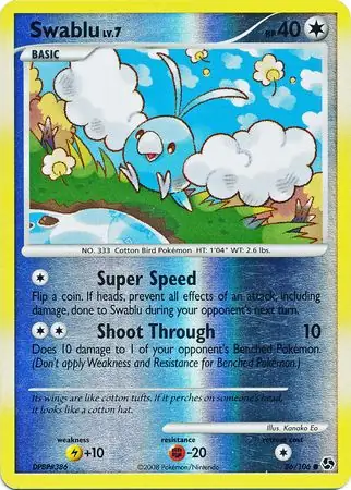 Swablu Reverse Holo Pokemon card from Great Encounters