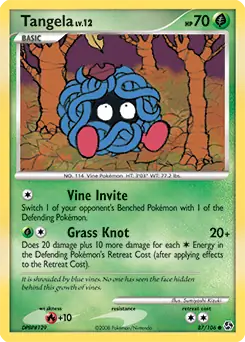 Tangela Pokemon card from Great Encounters