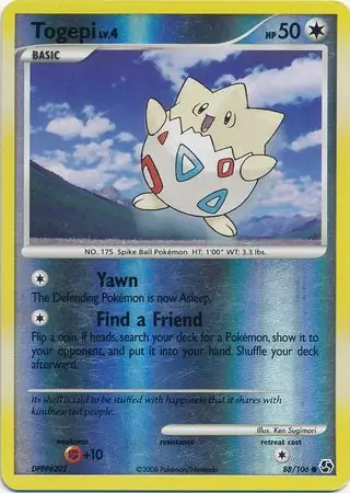 Togepi Reverse Holo Pokemon card from Great Encounters