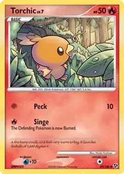 Torchic Pokemon card from Great Encounters