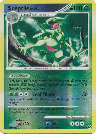 Sceptile Reverse Holo Pokemon card from Great Encounters