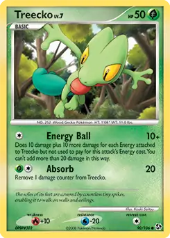 Treecko Pokemon card from Great Encounters