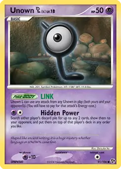 Unown L Pokemon card from Great Encounters