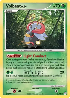 Volbeat Pokemon card from Great Encounters