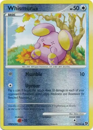 Whismur Reverse Holo Pokemon card from Great Encounters