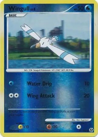 Wingull Reverse Holo Pokemon card from Great Encounters