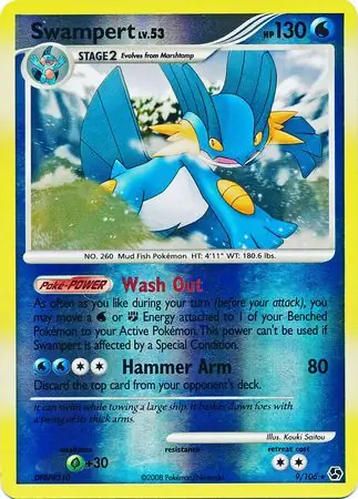 Swampert Reverse Holo Pokemon card from Great Encounters