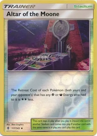 Altar of the Moone Reverse Holo Pokemon card from Guardians Rising