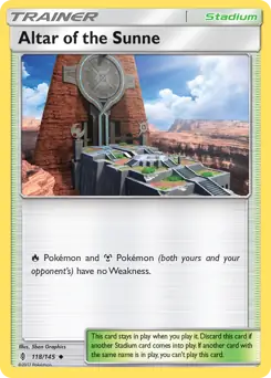 Altar of the Sunne Pokemon card from Guardians Rising