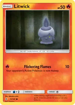 Litwick Pokemon card from Guardians Rising