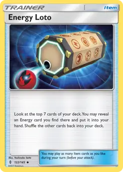 Energy Loto Pokemon card from Guardians Rising