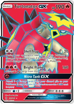 Full Art Turtonator GX Pokemon card from Guardians Rising