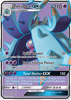Full Art Toxapex GX Pokemon card from Guardians Rising