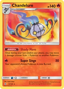 Chandelure Pokemon card from Guardians Rising