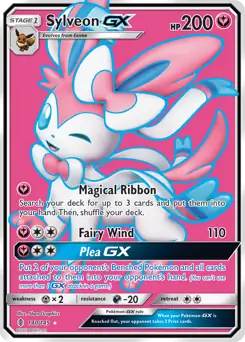 Full Art Sylveon GX Pokemon card from Guardians Rising