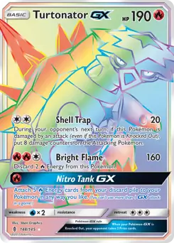 Turtonator GX Secret Pokemon card from Guardians Rising