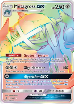 Metagross GX Secret Pokemon card from Guardians Rising