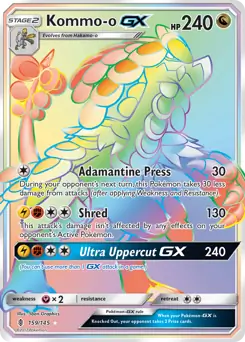 Kommo-o GX Secret Pokemon card from Guardians Rising