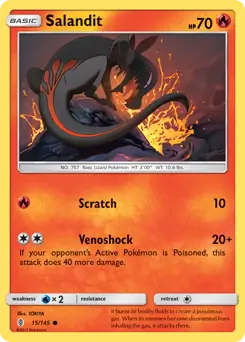 Salandit Pokemon card from Guardians Rising