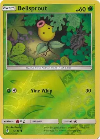 Bellsprout Reverse Holo Pokemon card from Guardians Rising