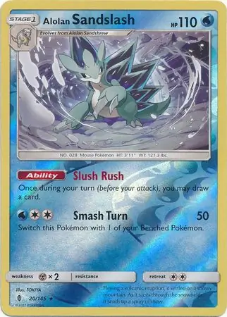 Alolan Sandslash Reverse Holo Pokemon card from Guardians Rising