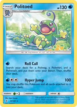 Politoed Pokemon card from Guardians Rising