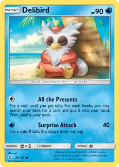 Delibird Pokemon card from Guardians Rising
