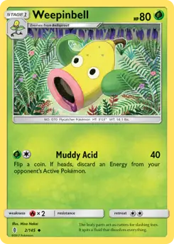 Weepinbell Pokemon card from Guardians Rising