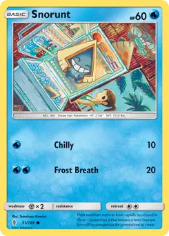 Snorunt Pokemon card from Guardians Rising