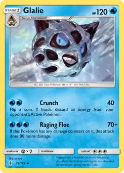 Glalie Pokemon card from Guardians Rising