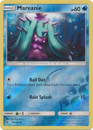 Mareanie Reverse Holo Pokemon card from Guardians Rising