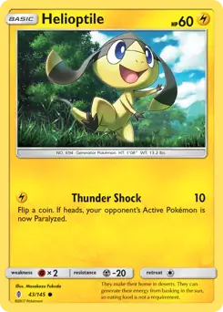 Helioptile Pokemon card from Guardians Rising