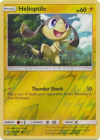 Helioptile Reverse Holo Pokemon card from Guardians Rising