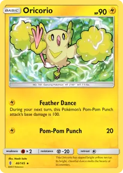 Oricorio Pokemon card from Guardians Rising