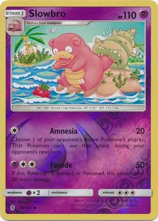 Slowbro Reverse Holo Pokemon card from Guardians Rising