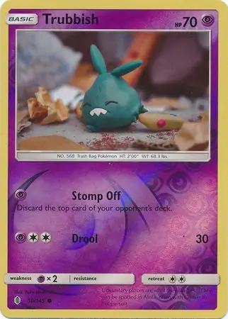 Trubbish Reverse Holo Pokemon card from Guardians Rising