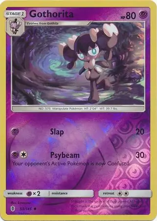 Gothorita Reverse Holo Pokemon card from Guardians Rising