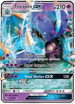 Toxapex GX Pokemon card from Guardians Rising