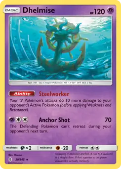 Dhelmise Pokemon card from Guardians Rising