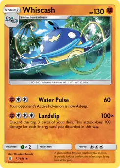 Whiscash Pokemon card from Guardians Rising