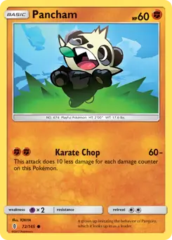 Pancham Pokemon card from Guardians Rising