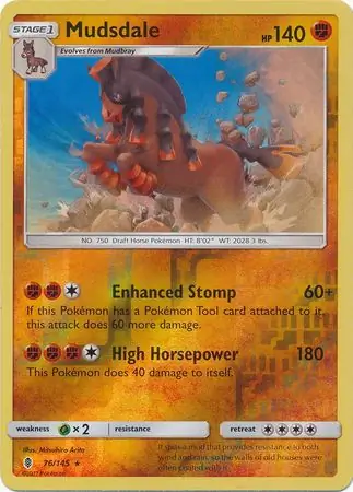 Mudsdale Reverse Holo Pokemon card from Guardians Rising